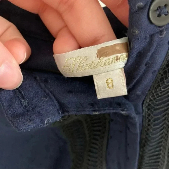 SHOSHANNA Blue Dotted Button Down Peasant Dress - Picture 4 of 6